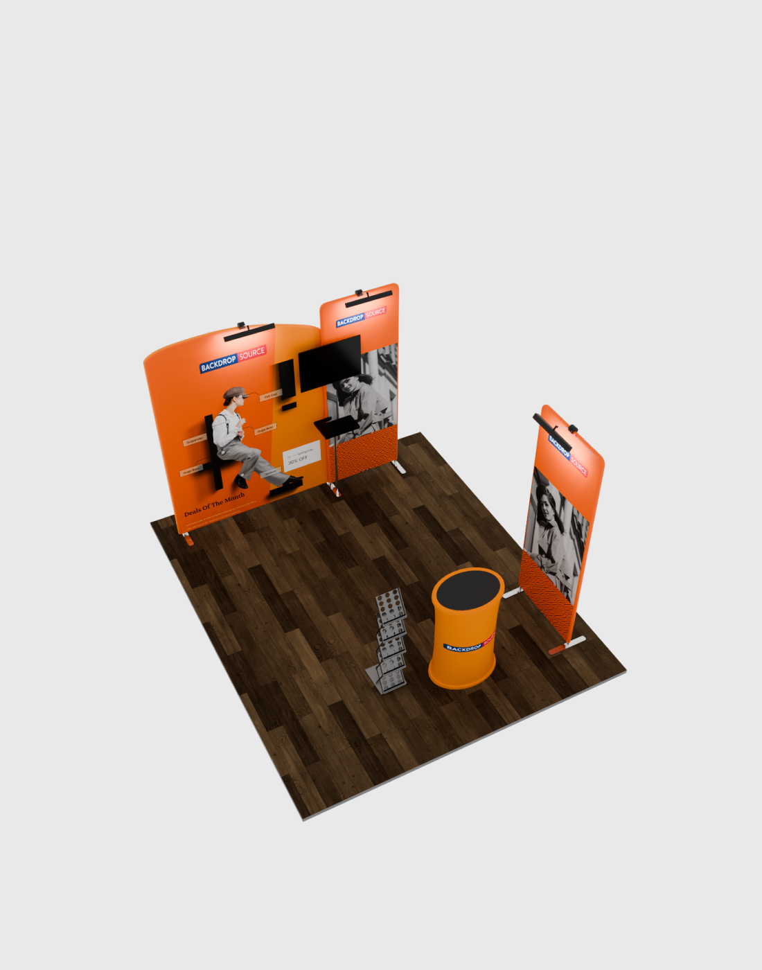 Kit espositivo per TV Premium per stand larghi 3 m