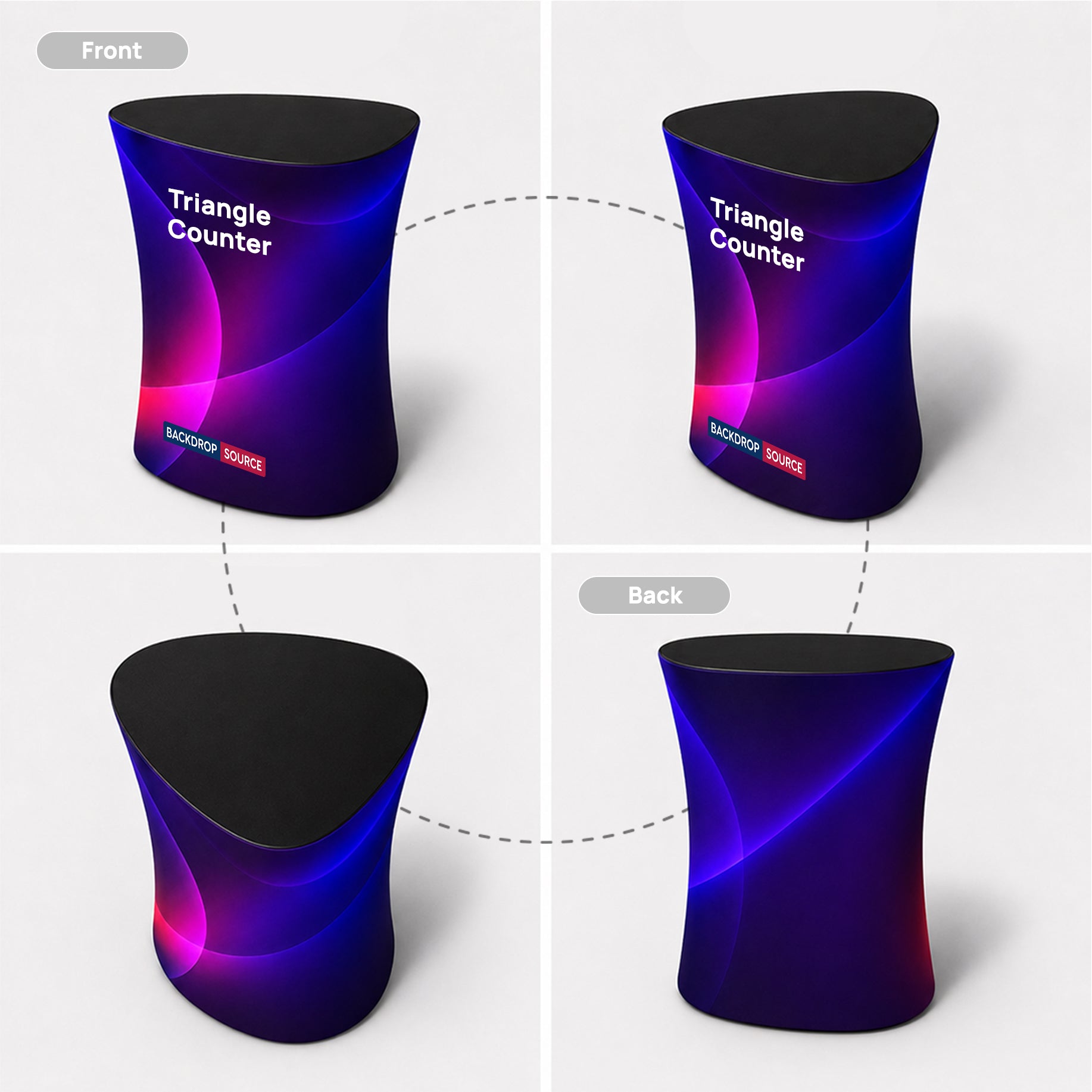 Triangle Fabric Display Counter (For Podium & Booth Exhibitions)