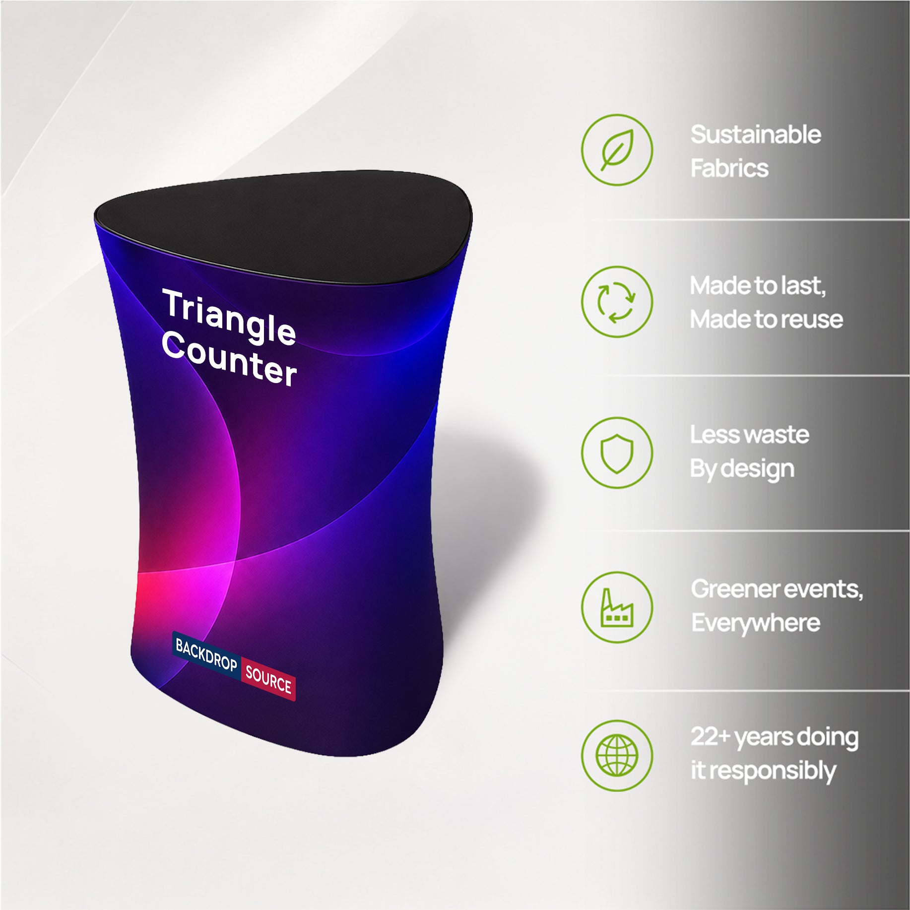 Triangle Fabric Display Counter (For Podium & Booth Exhibitions)