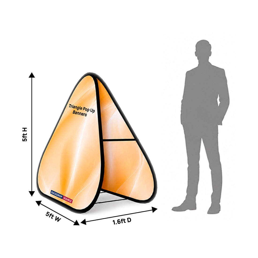 Triangle Fabric Pop Up Banners (Double Side Printed)