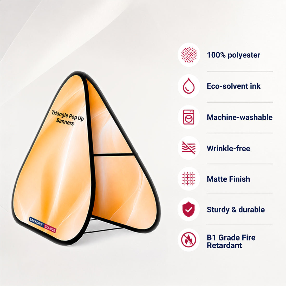 Triangle Fabric Pop Up Banners (Double Side Printed)
