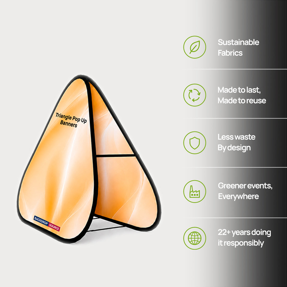 Triangle Fabric Pop Up Banners (Double Side Printed)