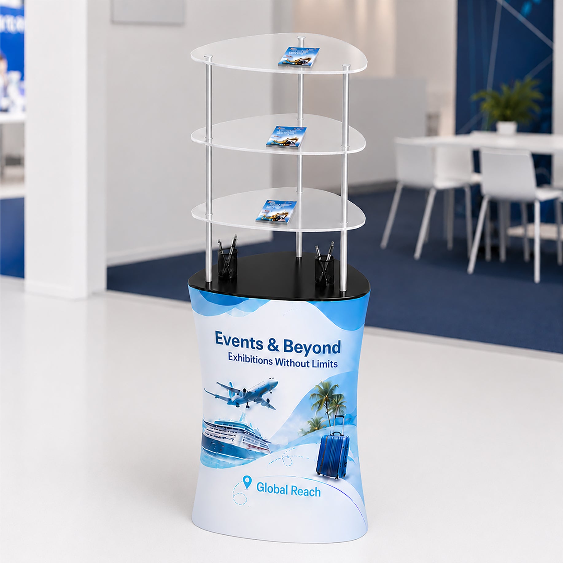 Banco espositivo in tessuto rettangolare (per podi e stand espositivi)