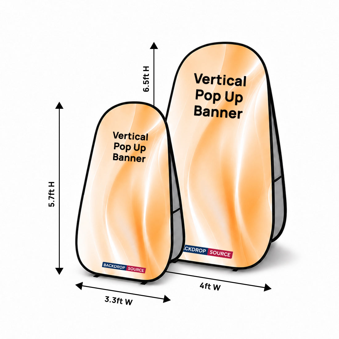 Vertical Fabric Pop Up Banners (Double Side Printed)