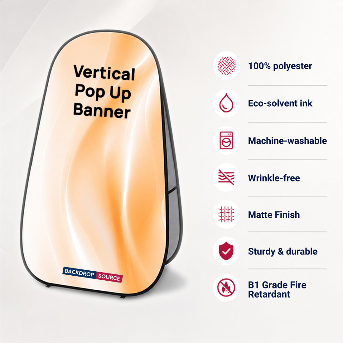 Vertical Fabric Pop Up Banners (Double Side Printed)