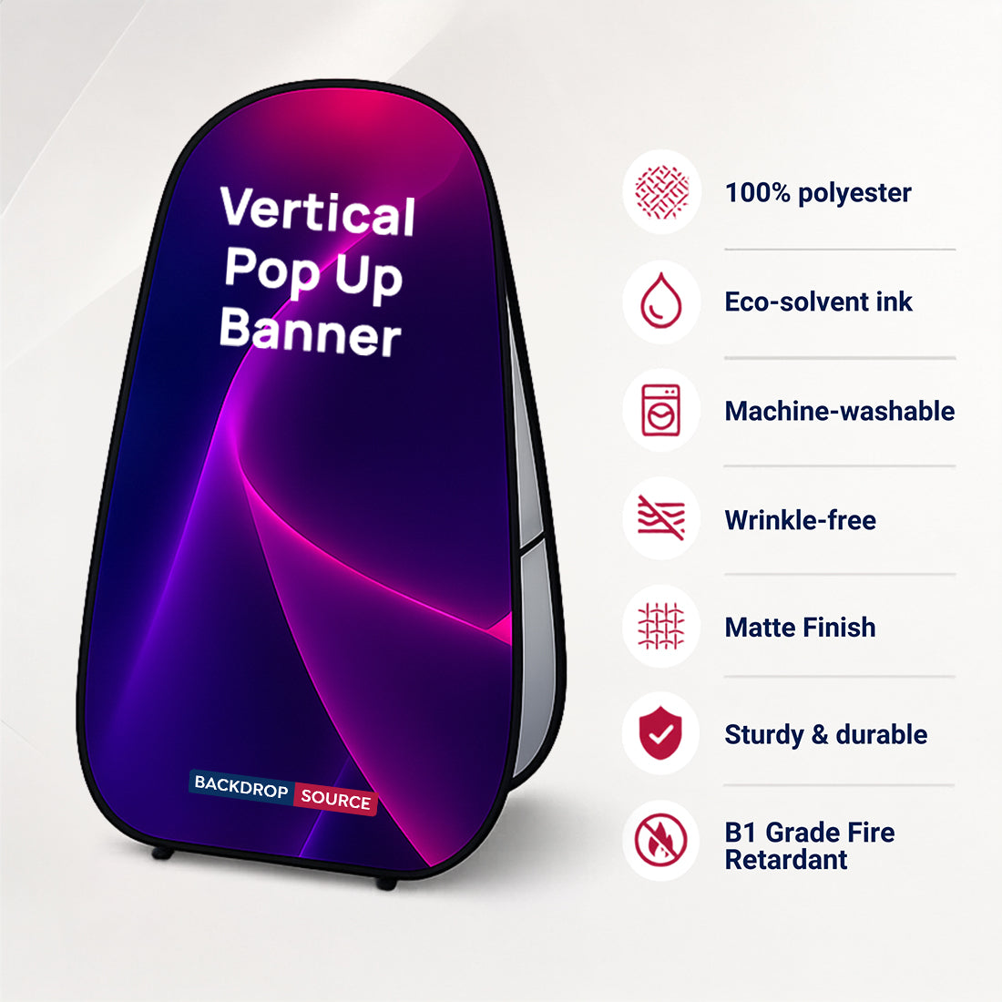 Vertical Fabric Pop Up Banners (Double Side Printed)