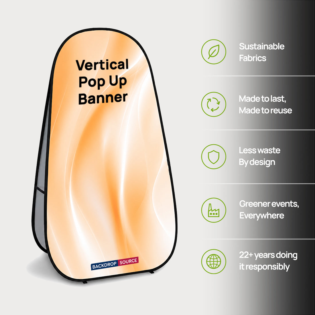 Vertical Fabric Pop Up Banners (Double Side Printed)