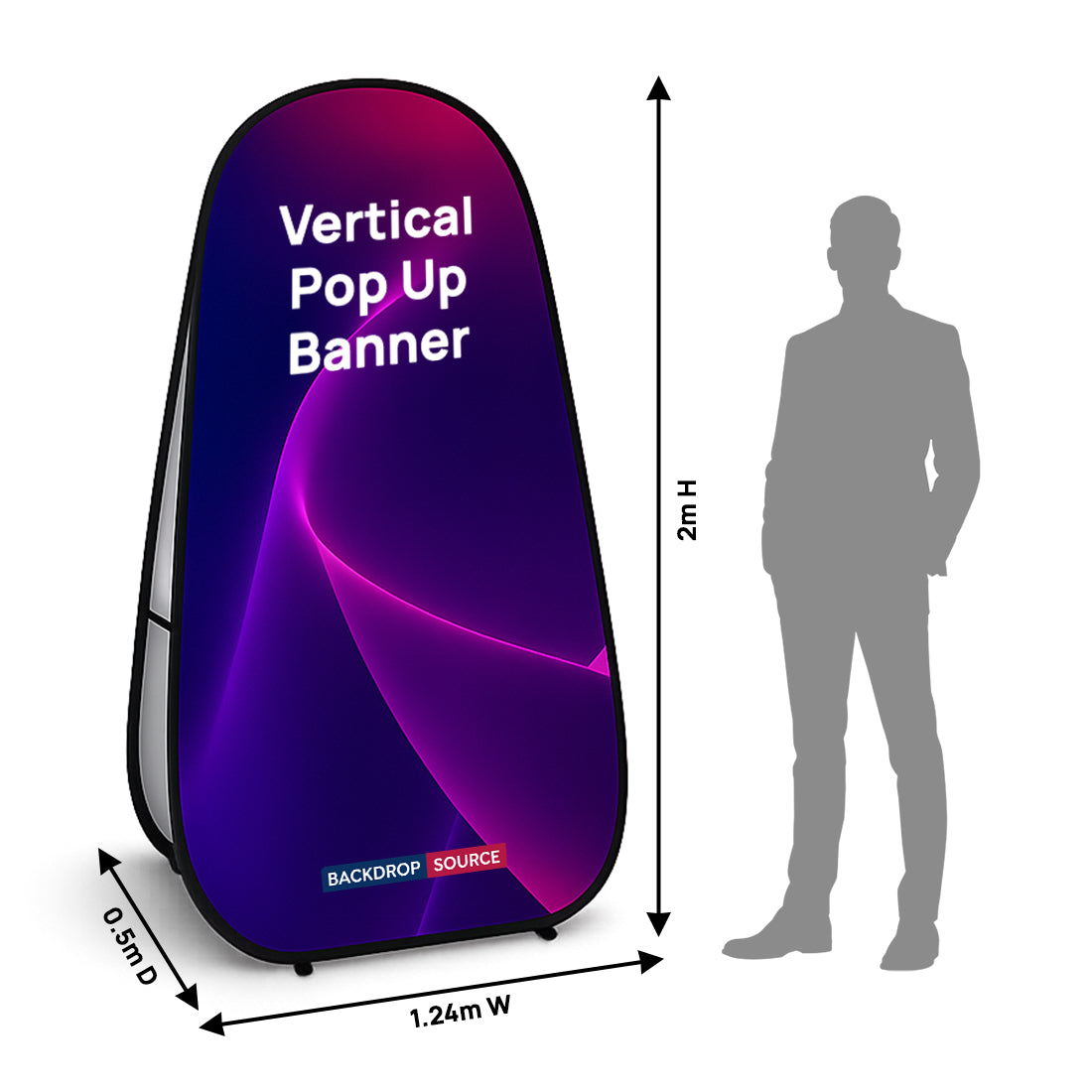 Vertical Fabric Pop Up Banners (Double Side Printed)