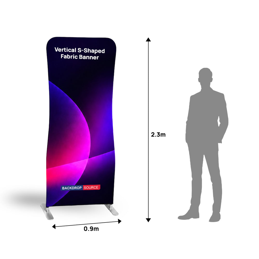 Espositore Verticale in Tessuto a Forma di S