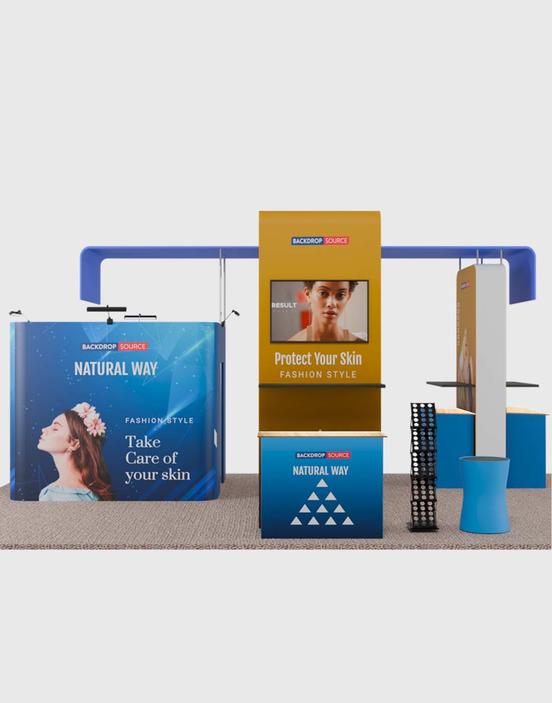 Kit espositivo con fondale dritto 20x10 con arco