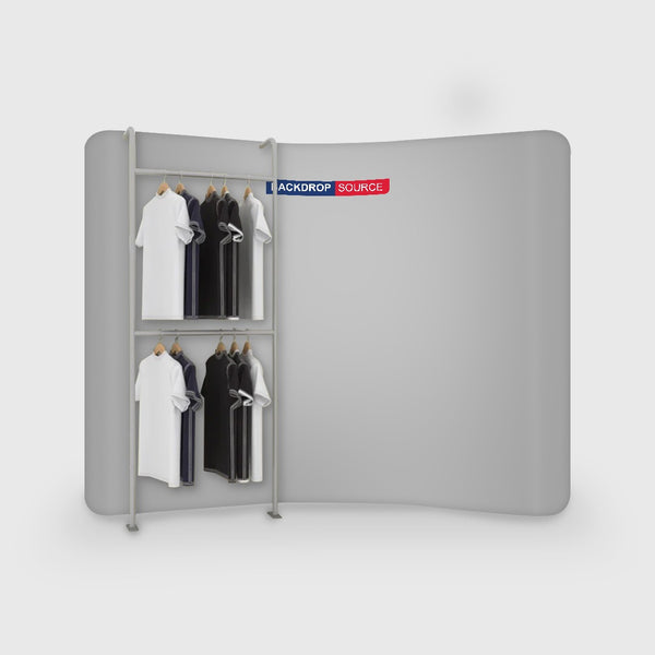 Apparel Display Frame with Dual Hanger Bars
