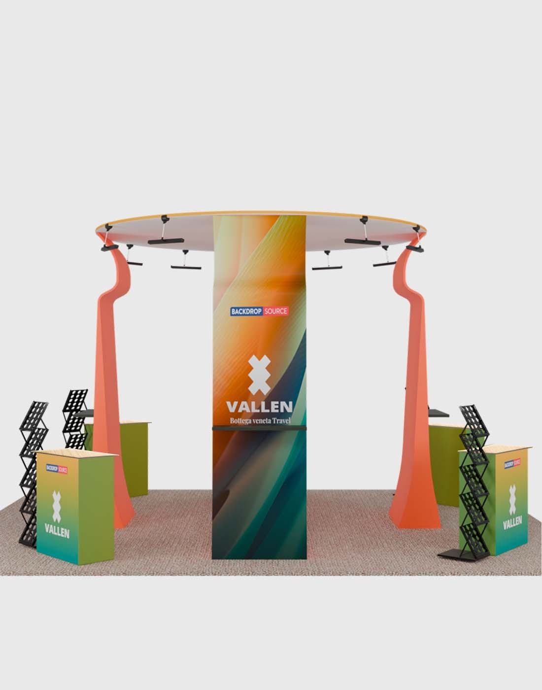 Kit espositivo con fondale dritto 20x10 con arco