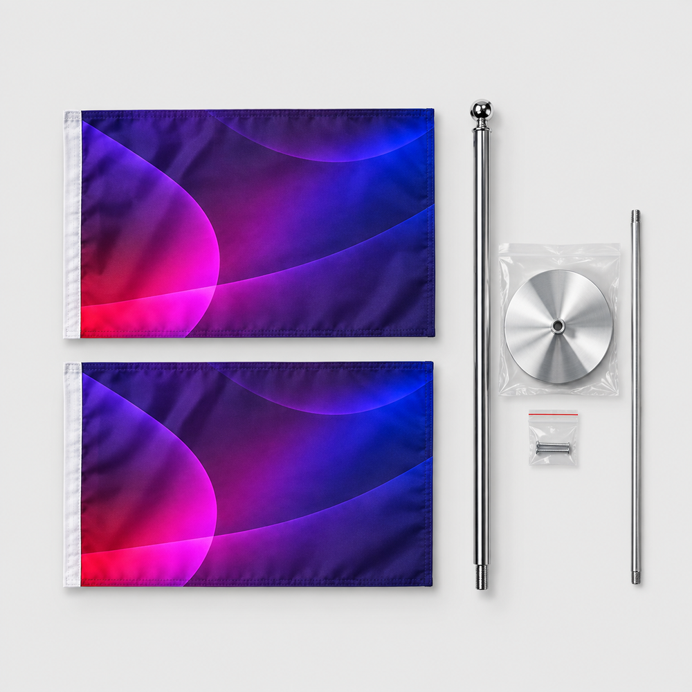 Custom Desk Flags – Double Flag Stand