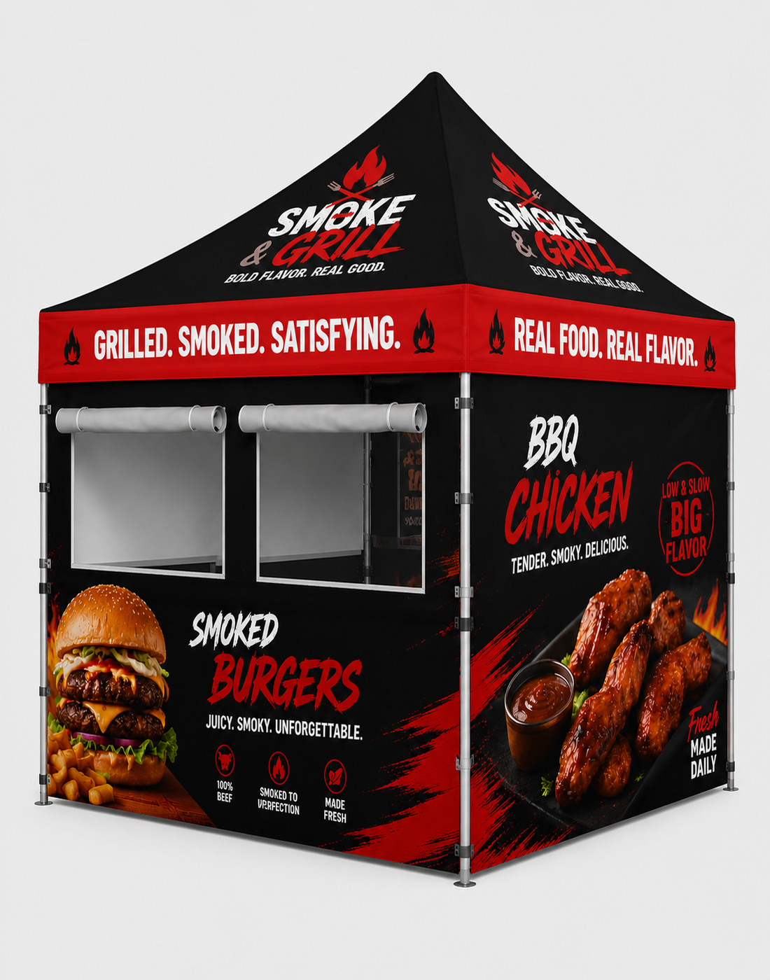 10ft x 10ft Custom Food Booth Canopy Tent
