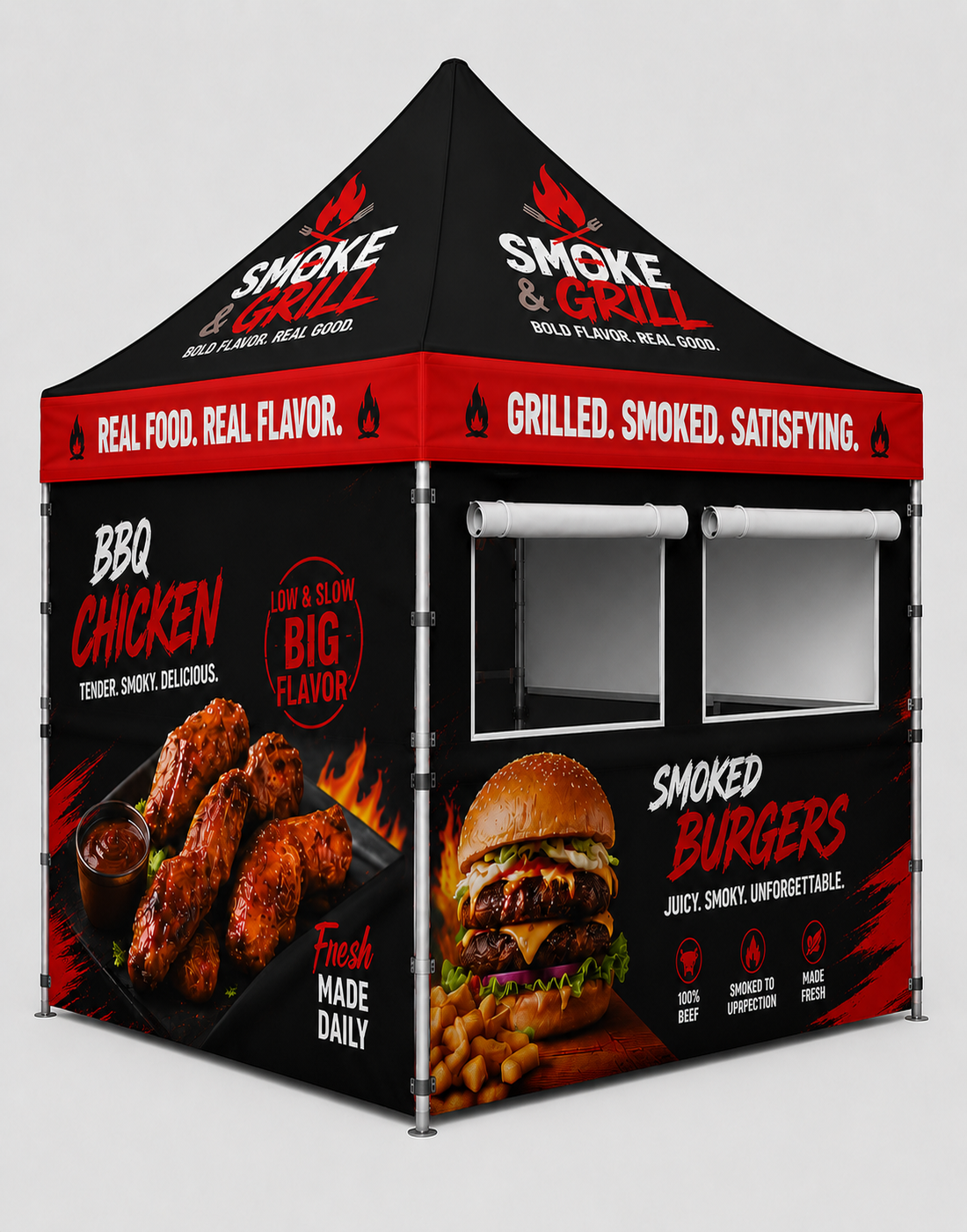 10ft x 10ft Custom Food Booth Canopy Tent