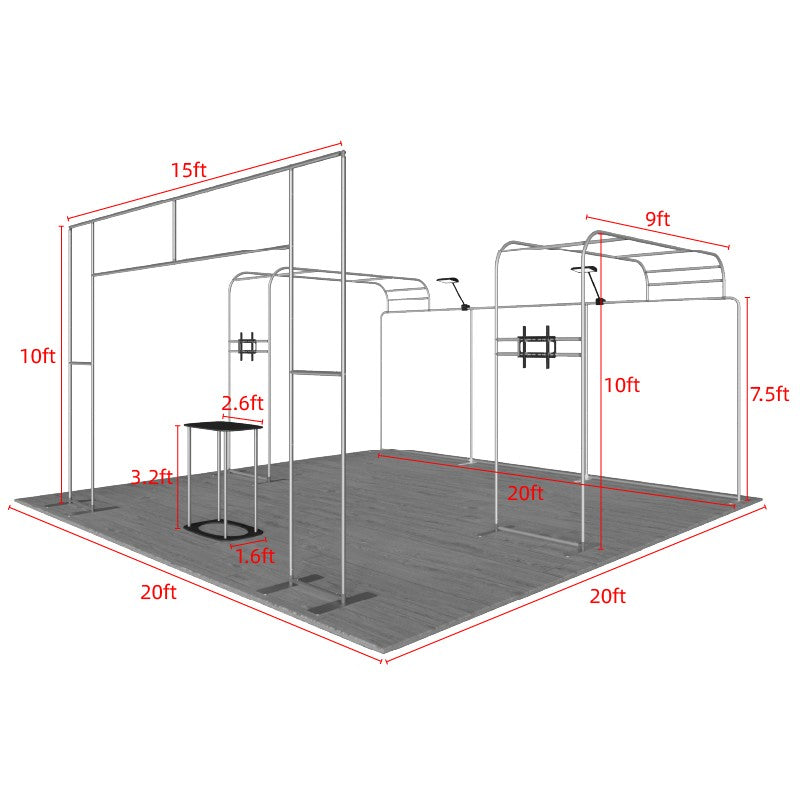 Modular Booth Kits 20ft x 20ft - Model 16