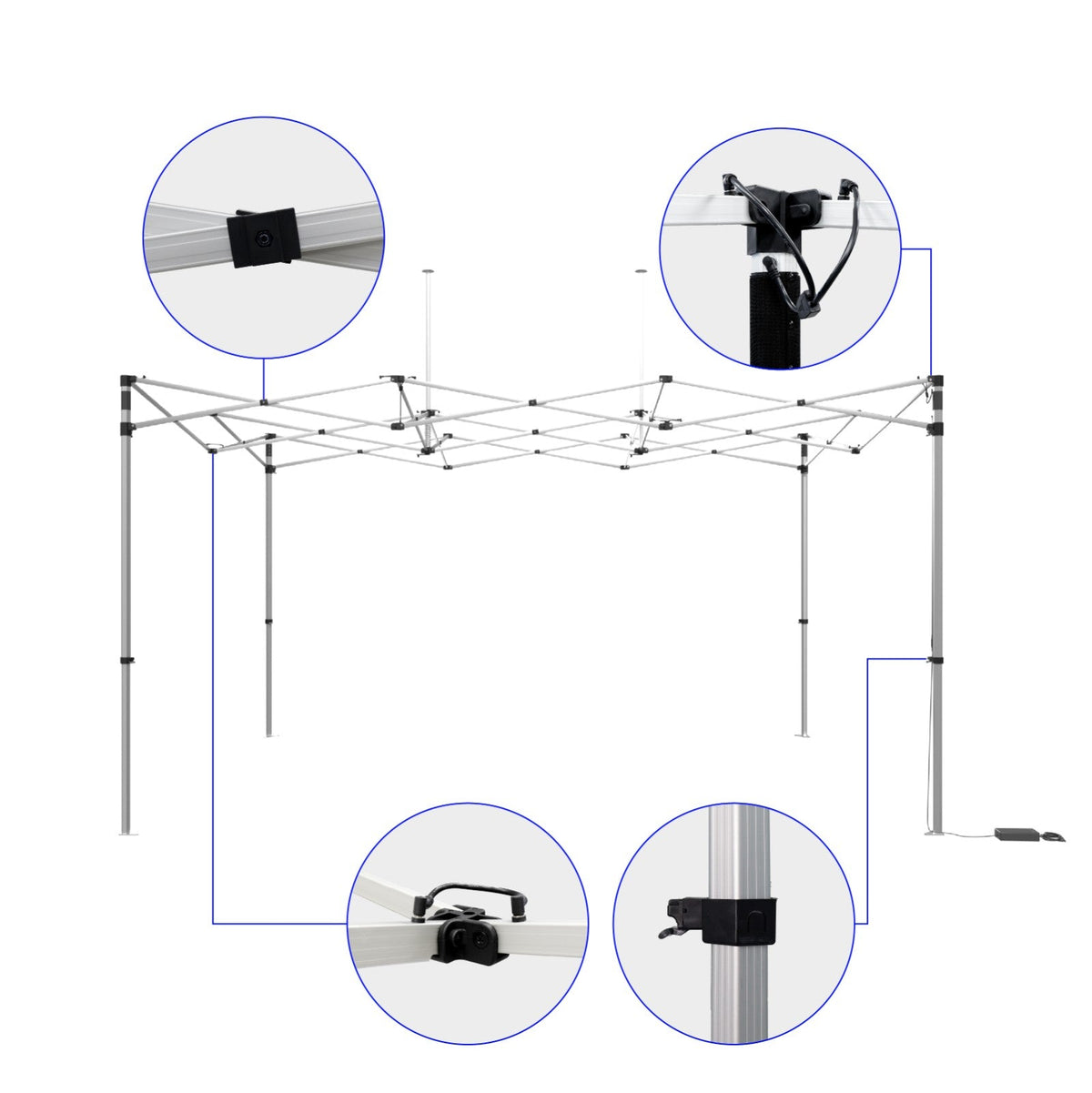 Lighted Canopy Tent – 4.5m x 3m (LED Frame)