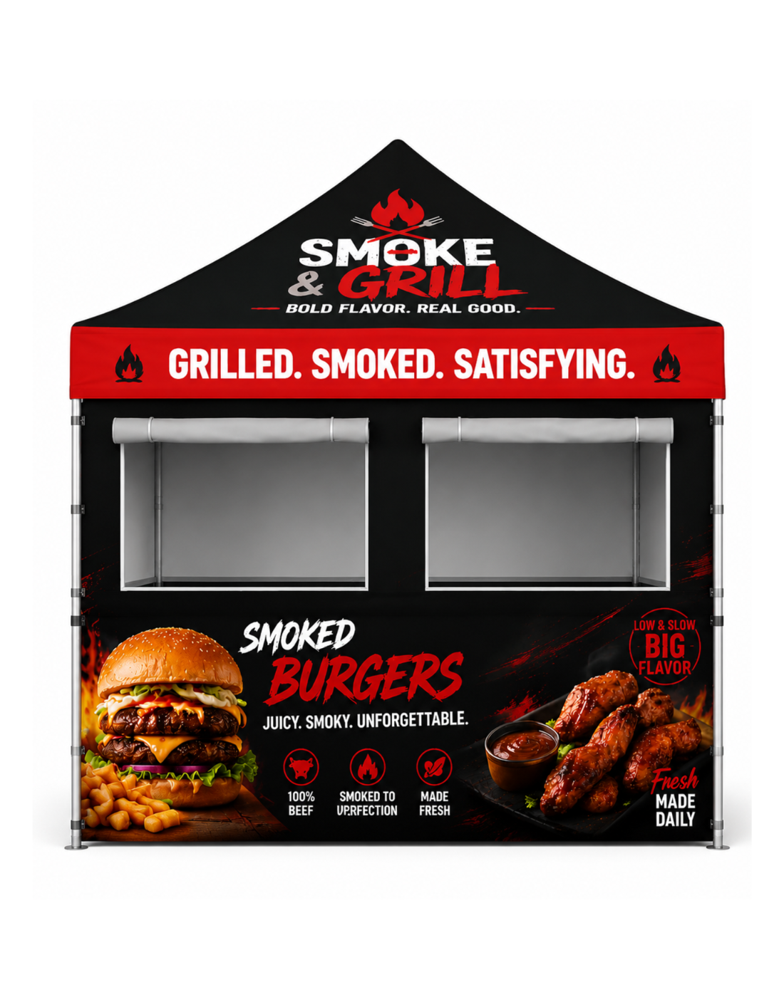 10ft x 10ft Custom Food Booth Canopy Tent