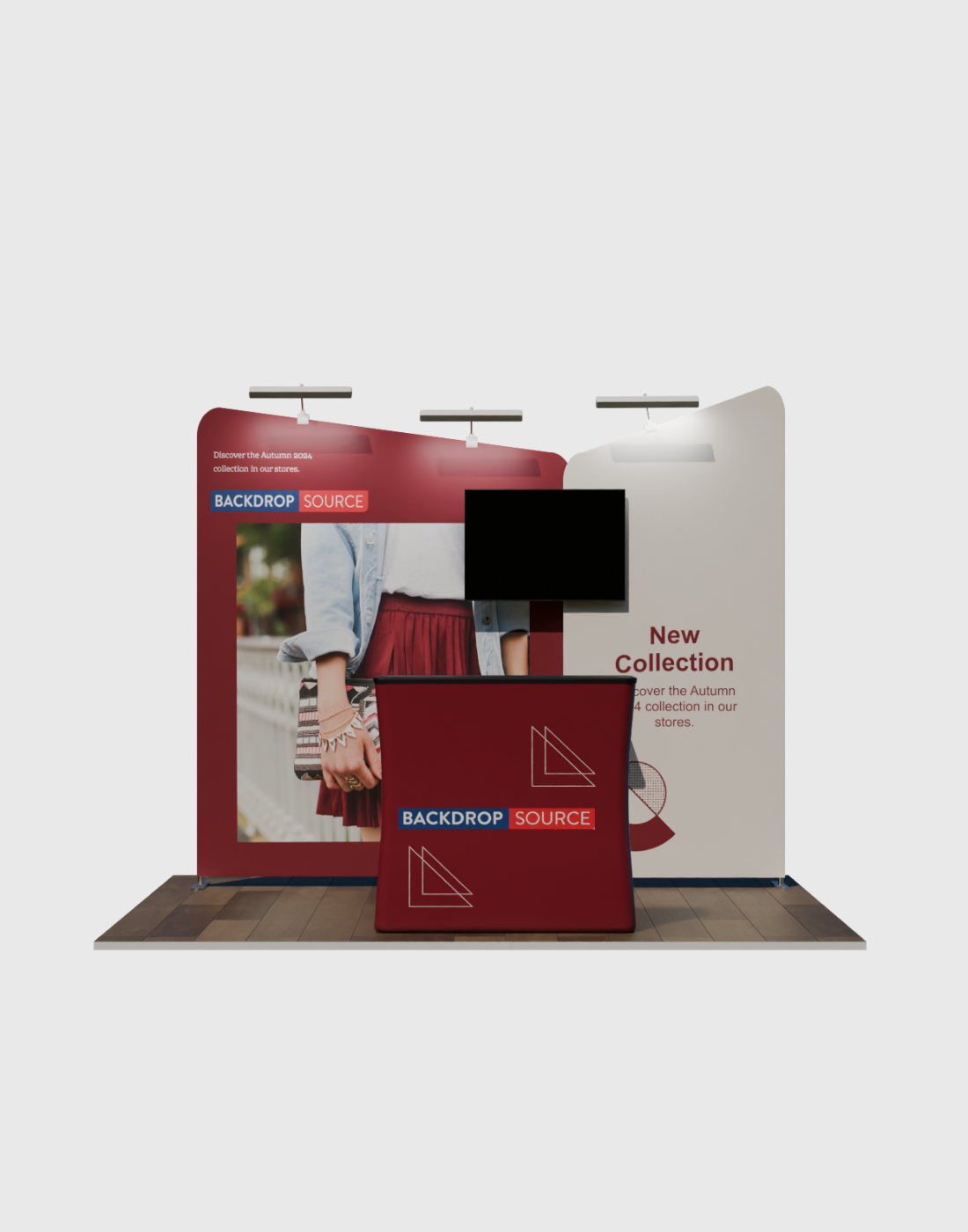 Kit espositivo inclinato per stand larghi 3 m