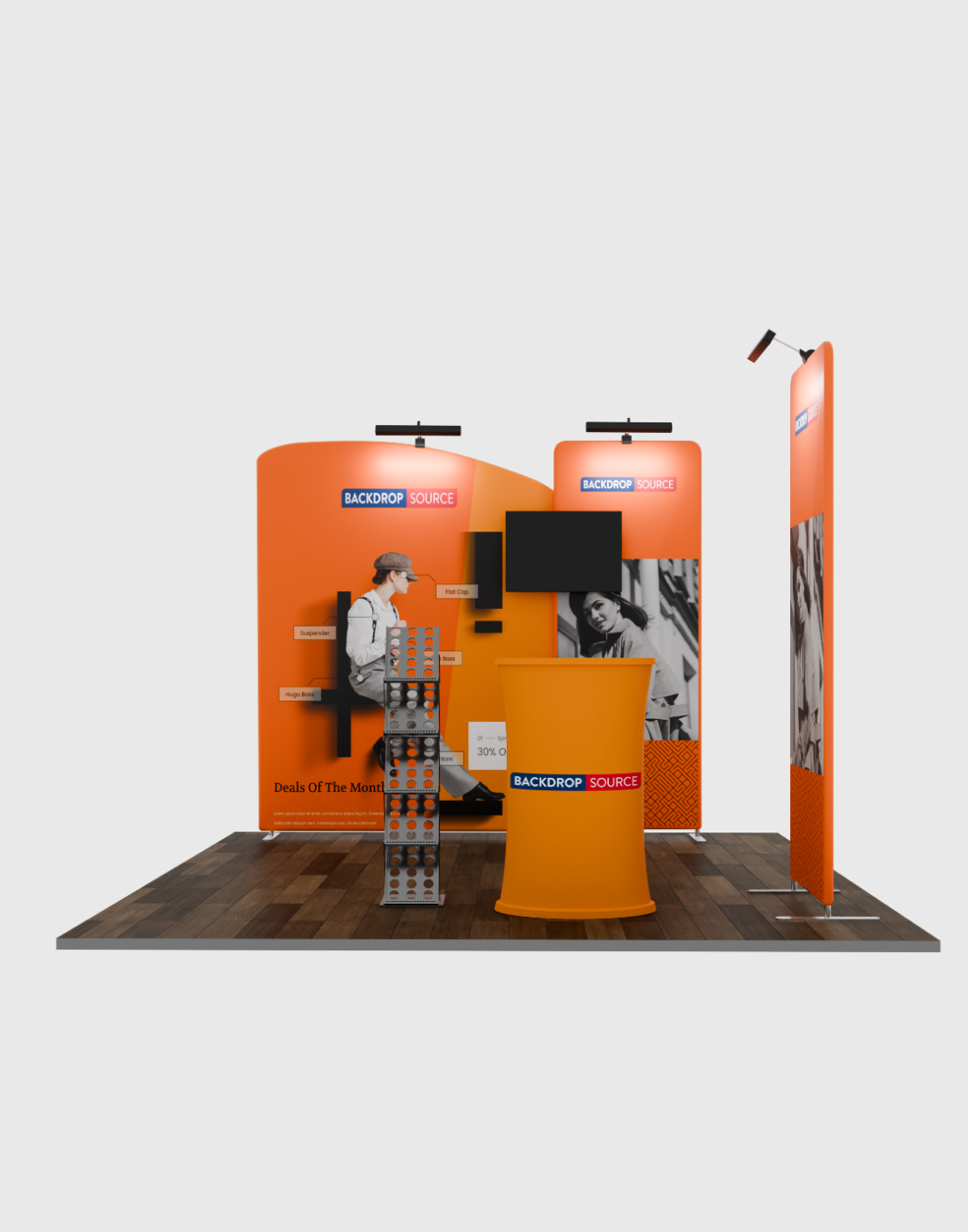 Kit espositivo per TV Premium per stand larghi 3 m