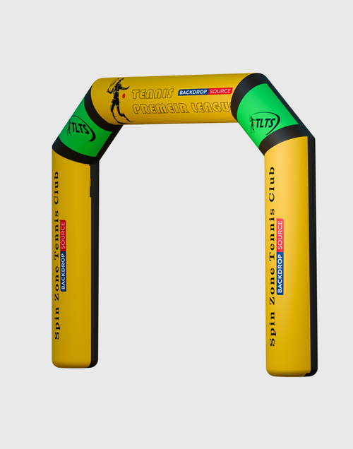 Arco espositivo in tessuto teso di forma quadrata