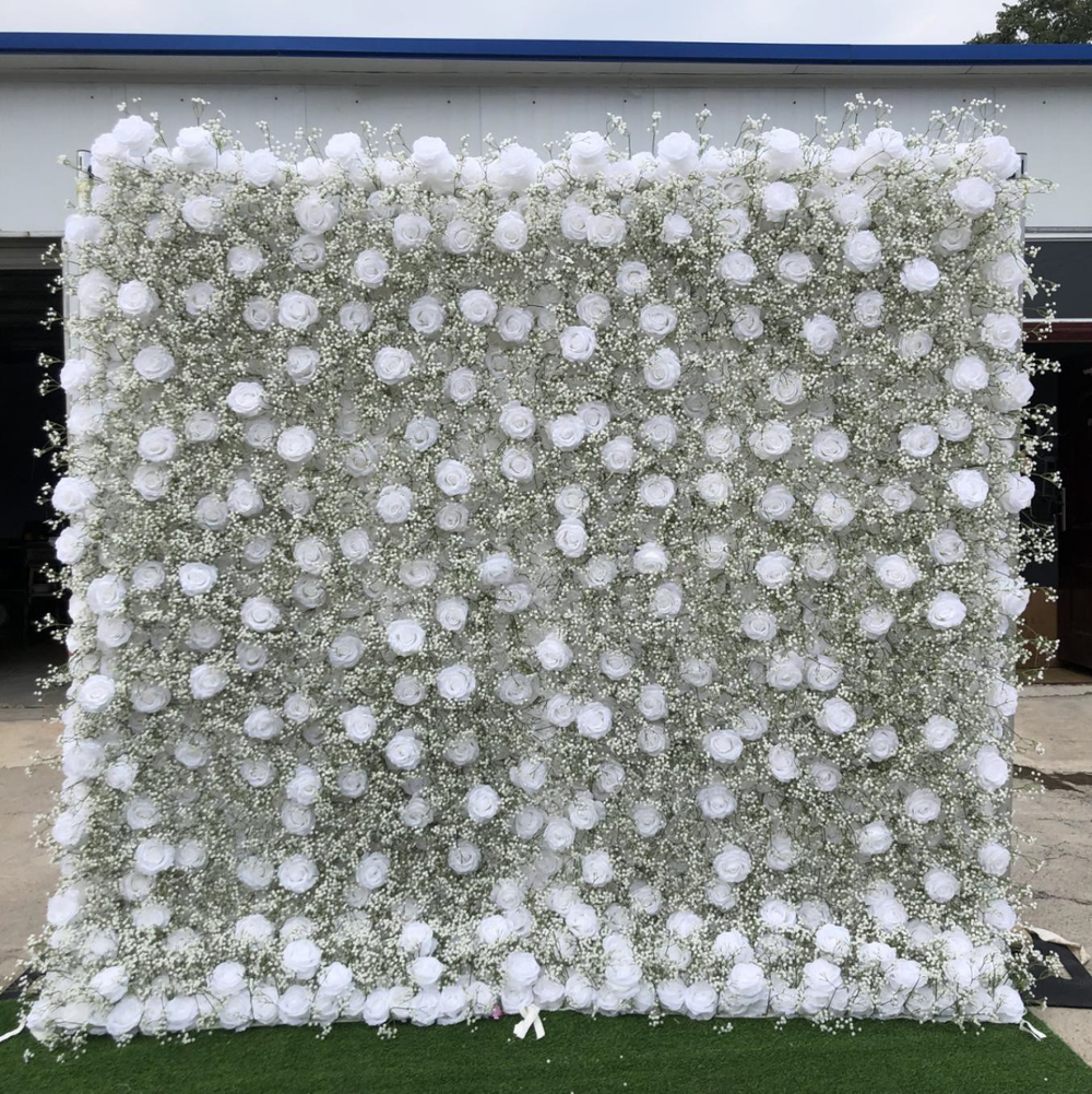 Sfondo da parete floreale artificiale per eventi – Stile 15