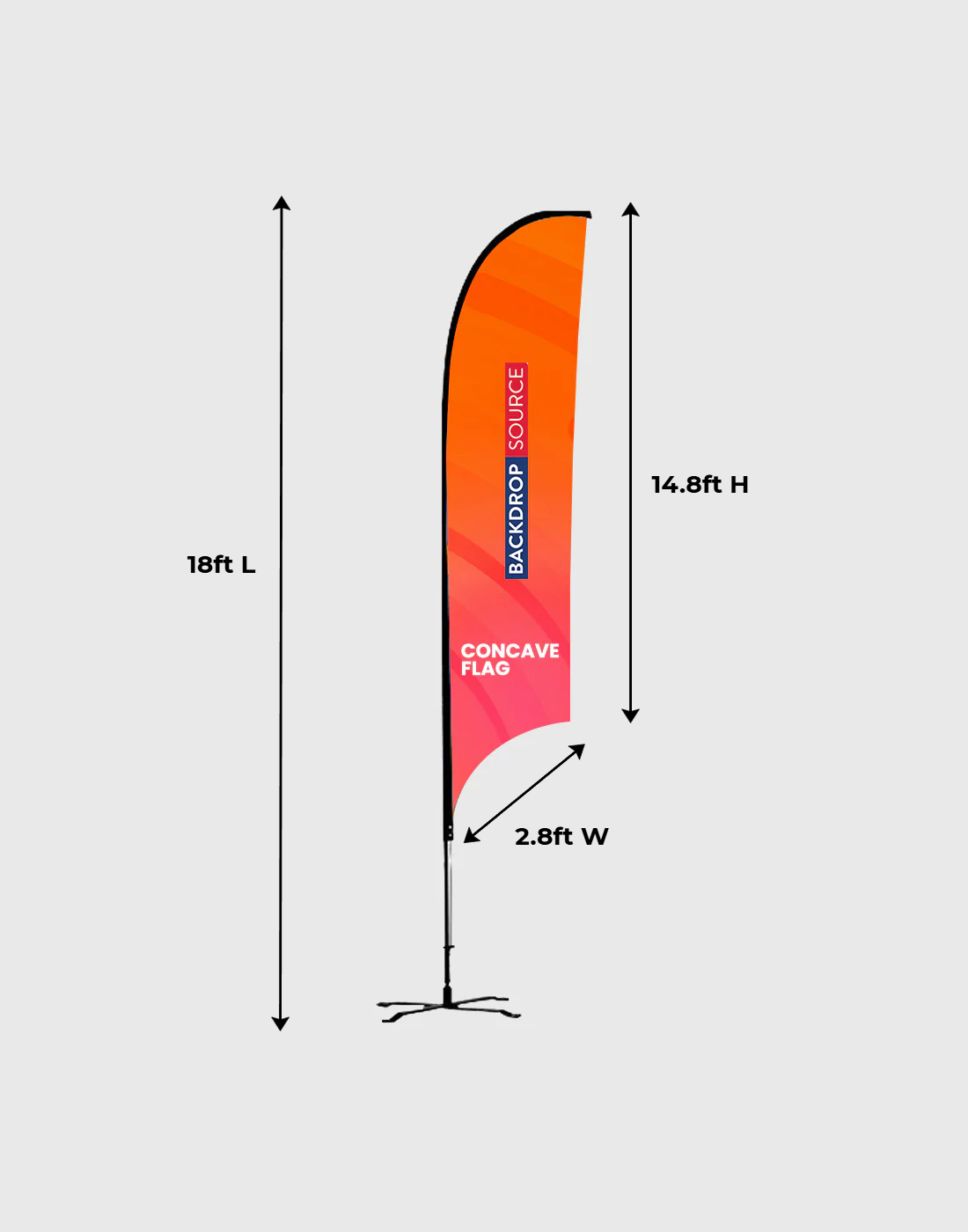 Bandiera a piuma-concava