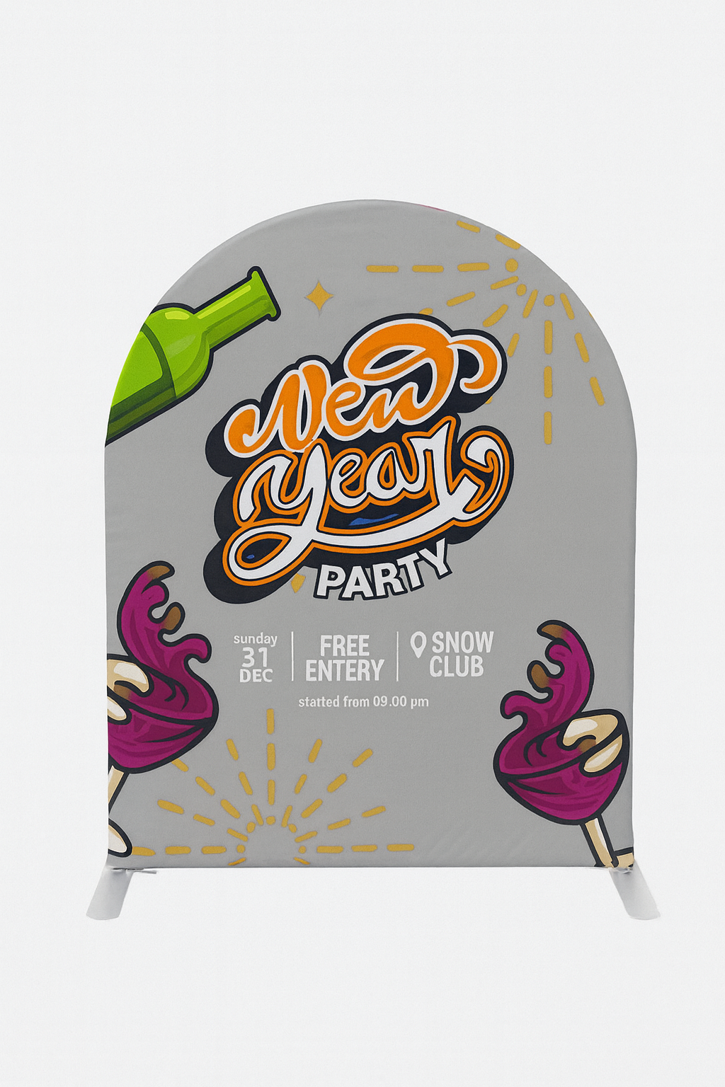 Parete multimediale con fondale in tessuto teso dritto