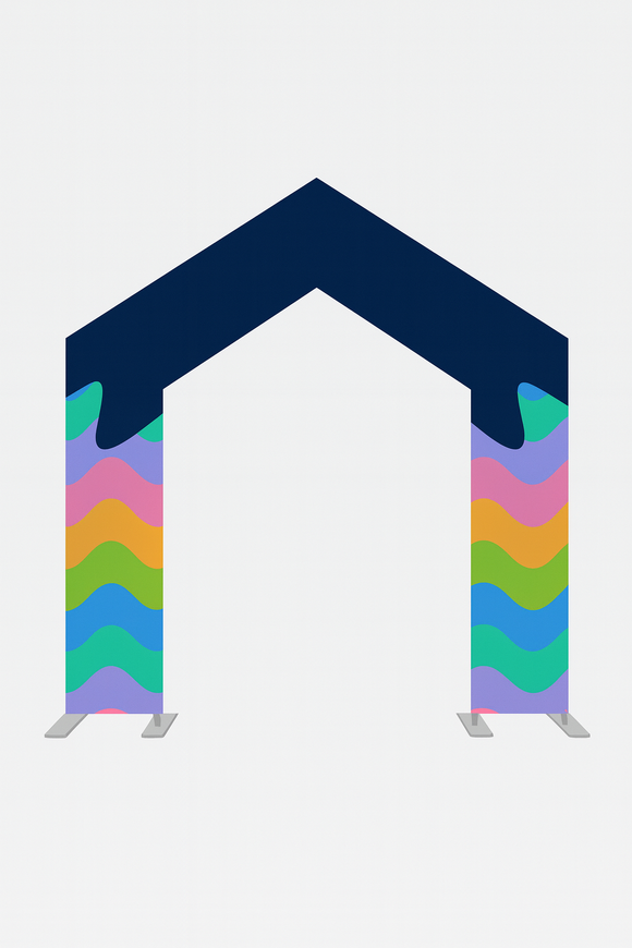 Parete multimediale con fondale in tessuto teso dritto