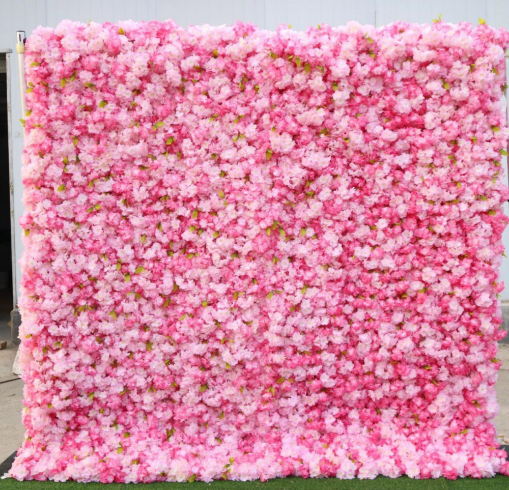 Sfondo a parete per eventi con fiori artificiali – Stile 07