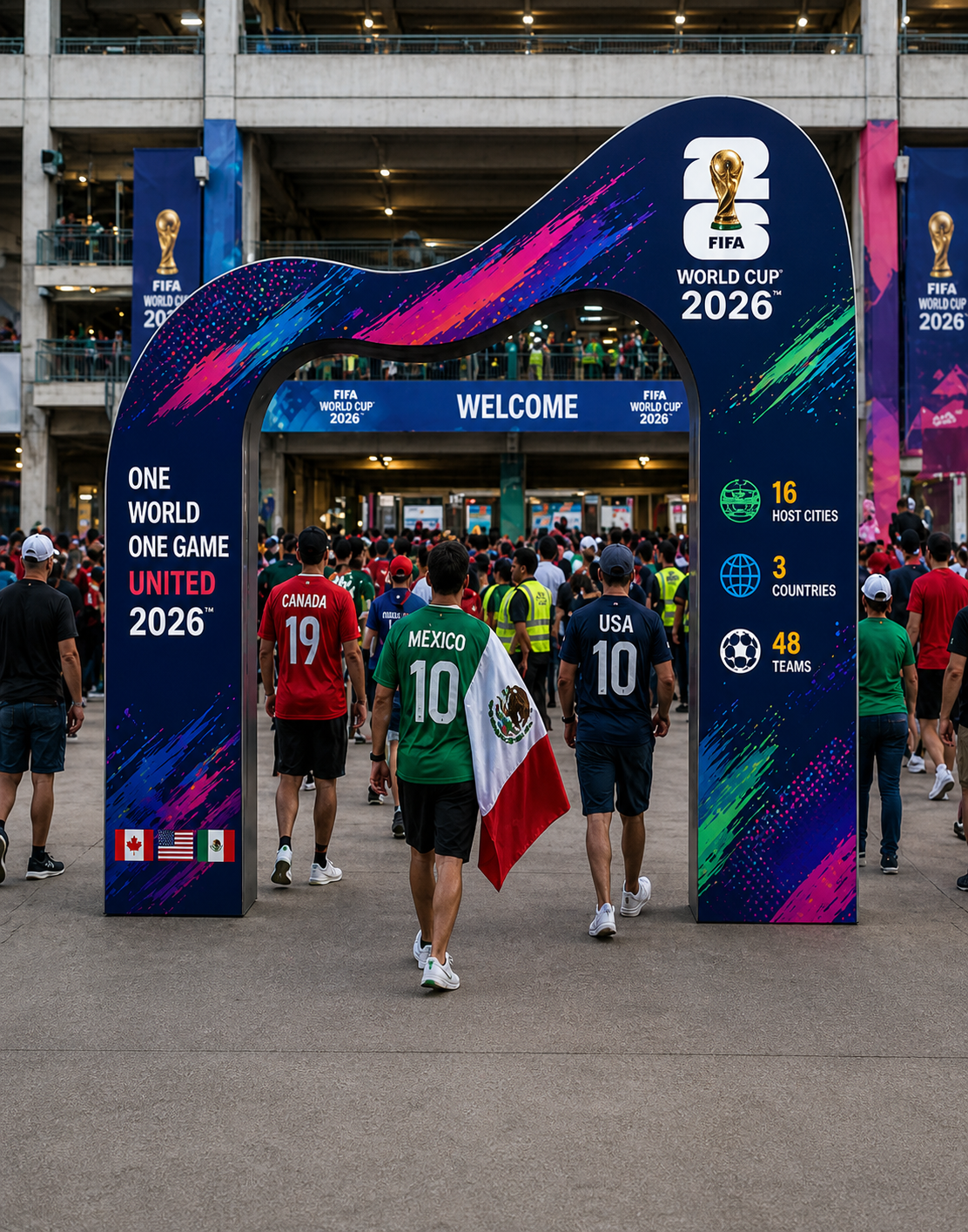 FIFA 2026 3D Curved Wave Arch Backdrop