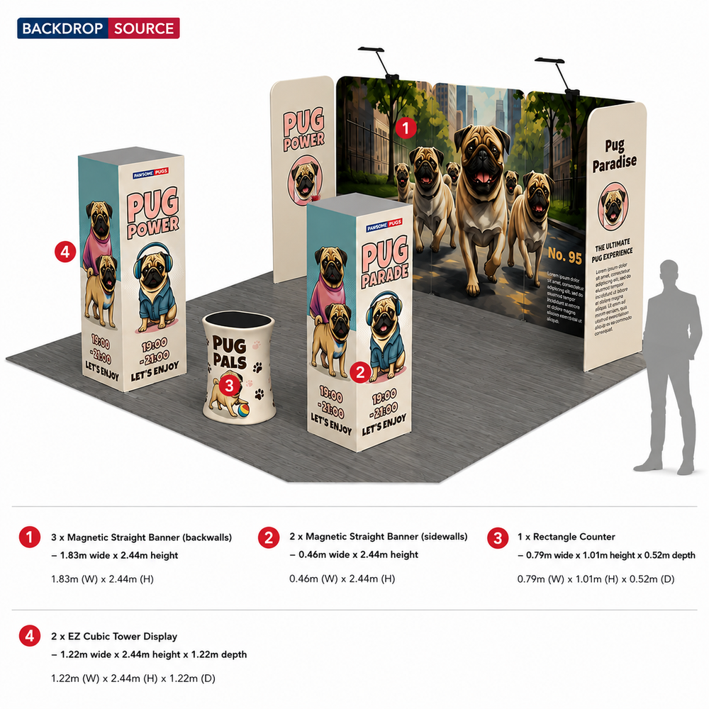 Kit stand modulari 6m x 6m - Modello 18