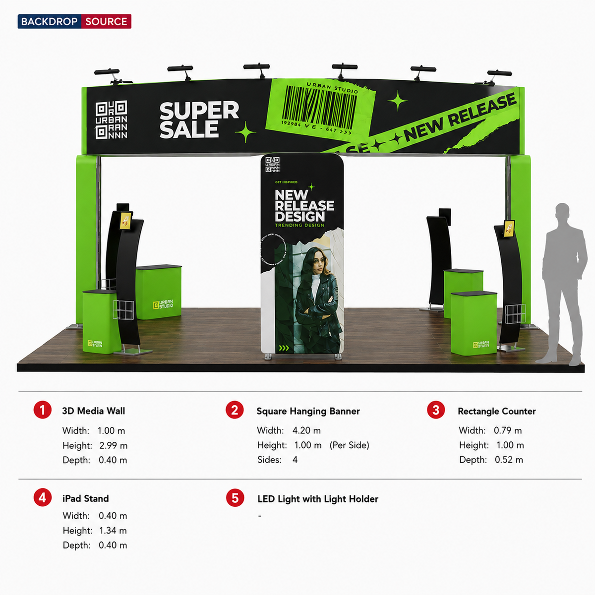Kit stand modulare 6m x 6m - Modello 11