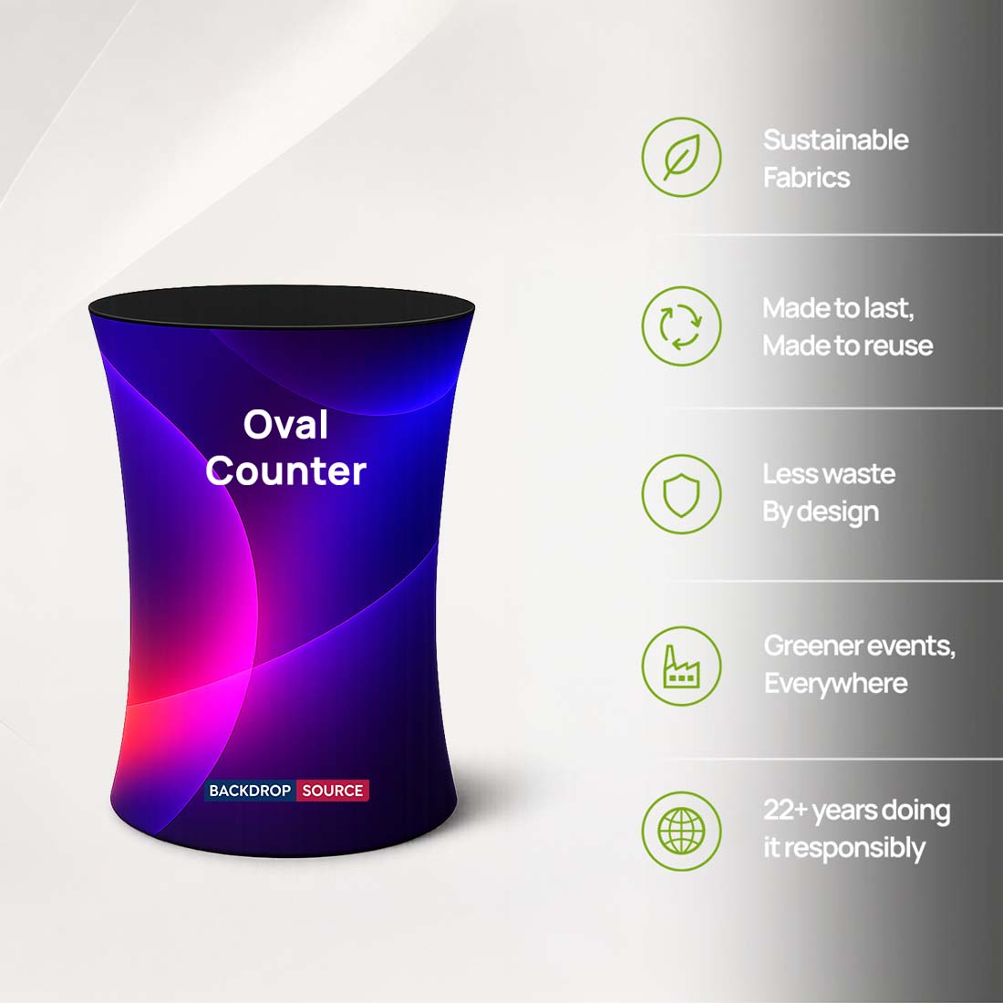 Oval Fabric Display Counter (For Podium & Booth Exhibitions)