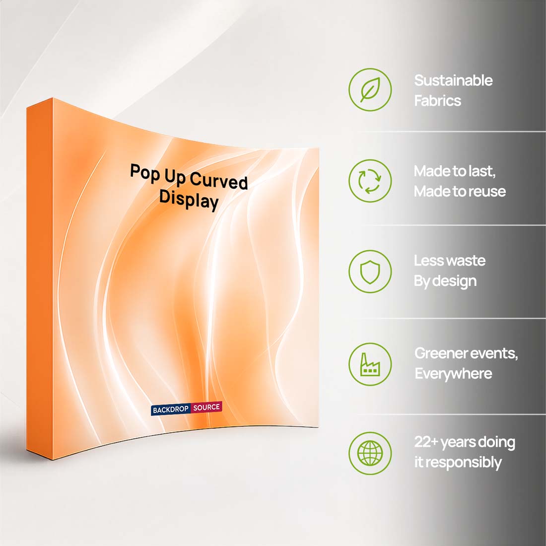 Parete multimediale in velcro curva pop-up