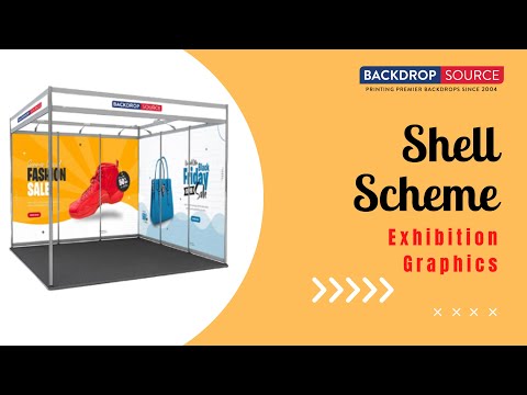Grafica espositiva Shell Scheme per stand largo 10 piedi x profondo 6,5 piedi