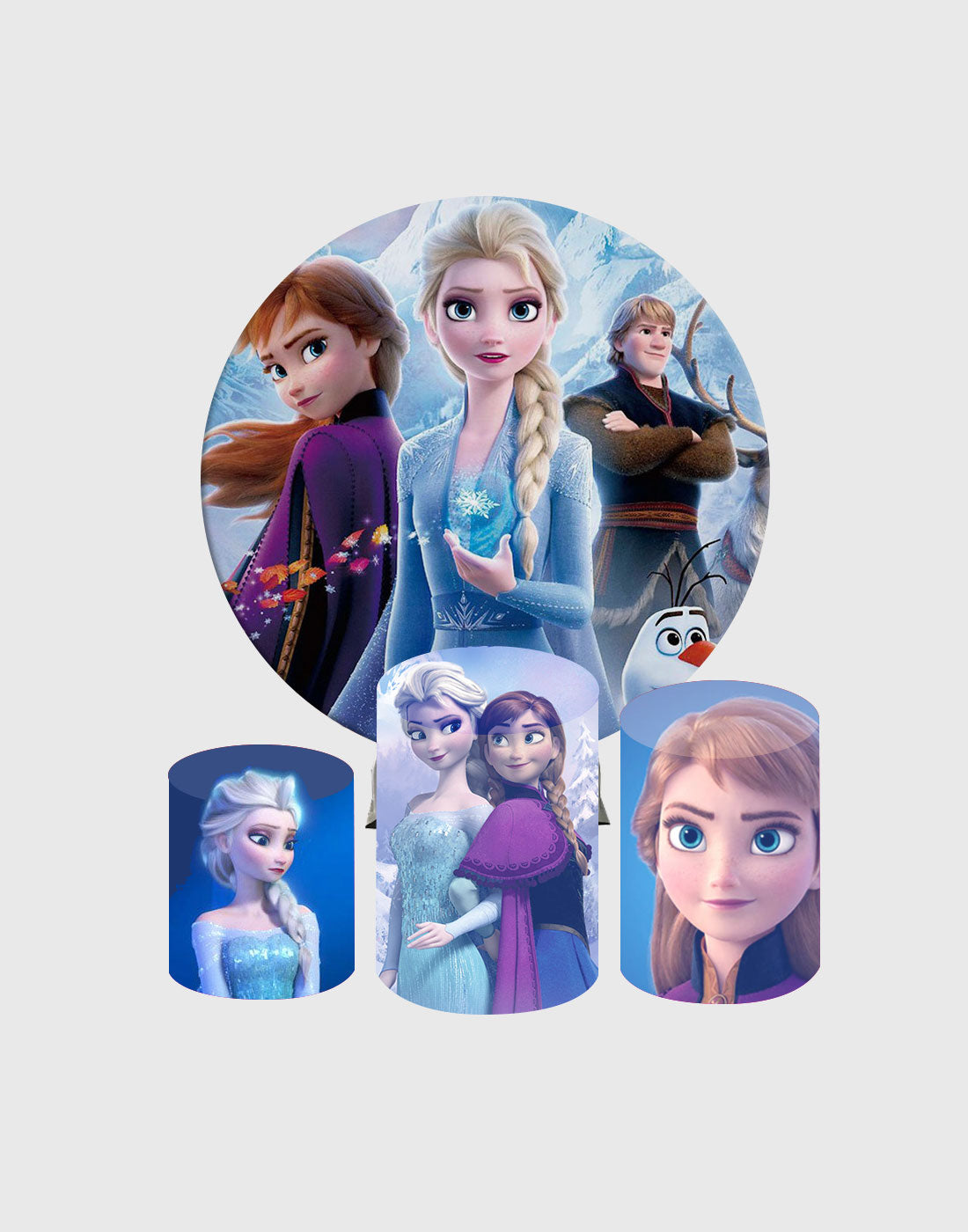 Frozen Princess Event Party Round Backdrop Kit - Backdropsource