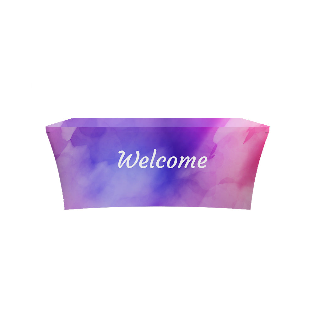 Church Welcome Design Stretched Fabric Tablecloth Cover - Backdropsource