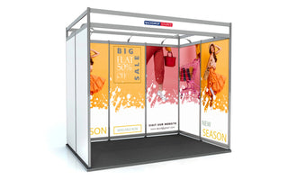 Grafica espositiva Shell Scheme per stand largo 10 piedi x profondo 6,5 piedi