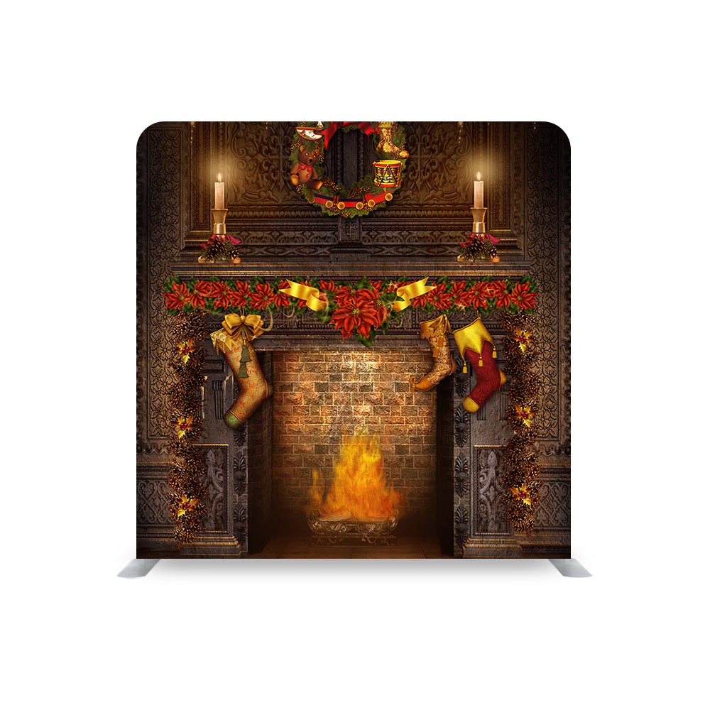 Christmas Photography Backdrop STRAIGHT TENSION FABRIC MEDIA WALL - Backdropsource