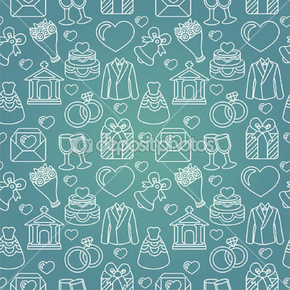 Wedding Celebration Theme Indelible Print Fabric Backdrop