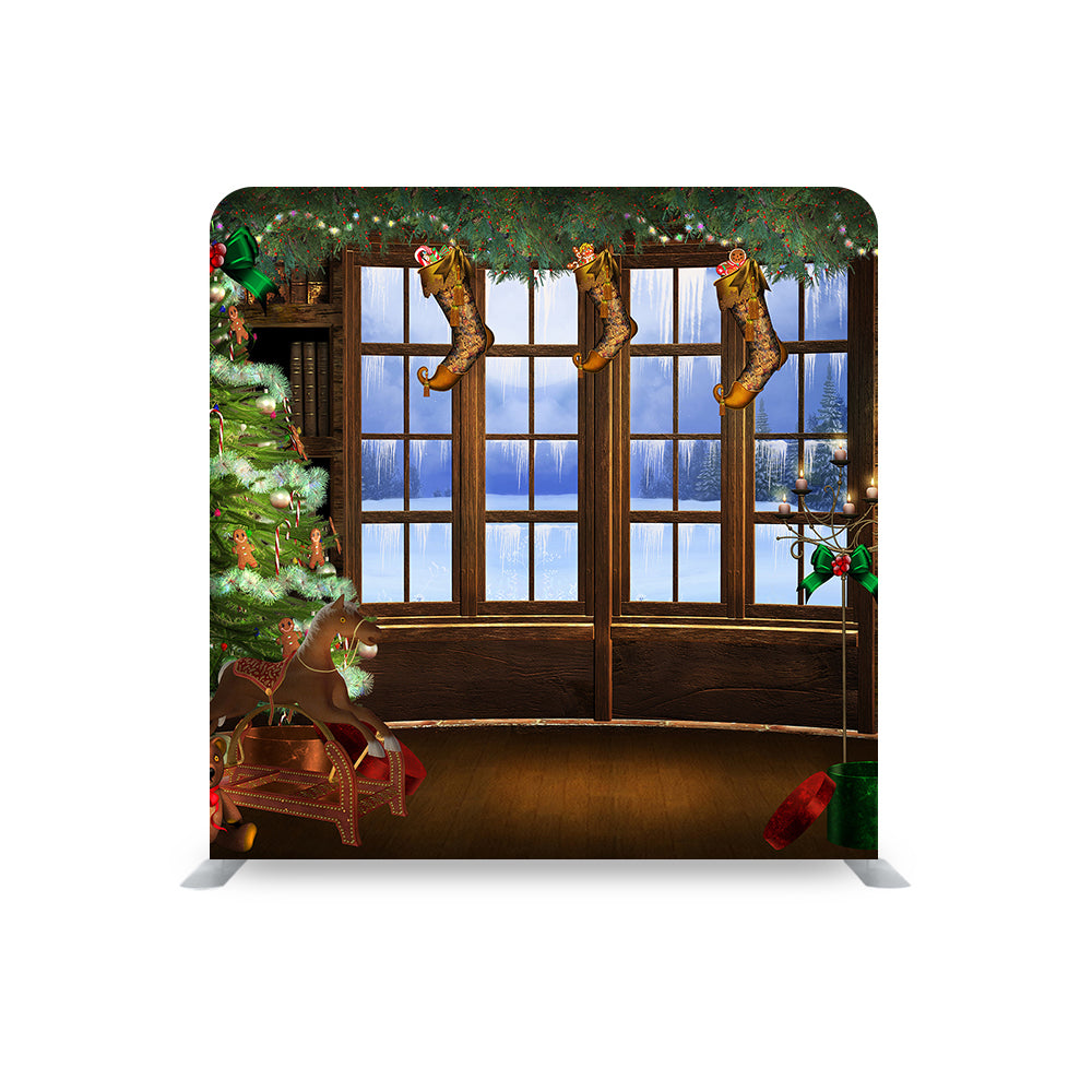 Snowy Out view STRAIGHT TENSION FABRIC MEDIA WALL - Backdropsource