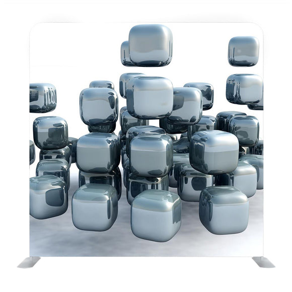 Black Silver 3D Cubes Media Wall - Backdropsource