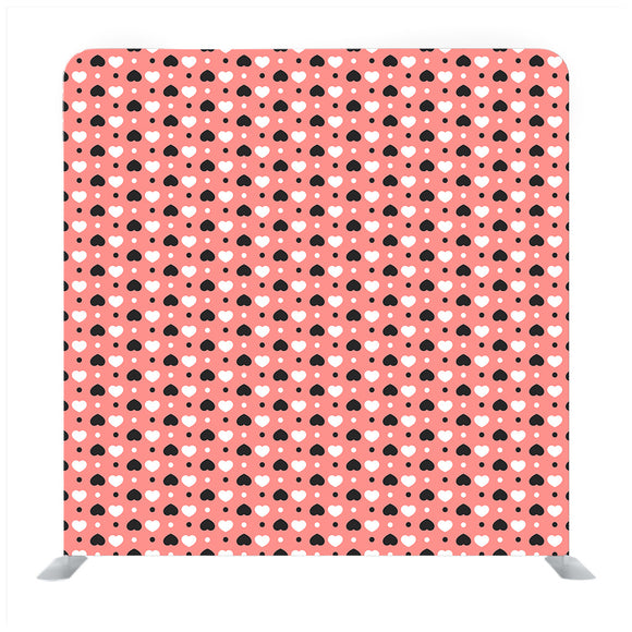 Black And White Little Hearts With Red Background Media Wall - Backdropsource