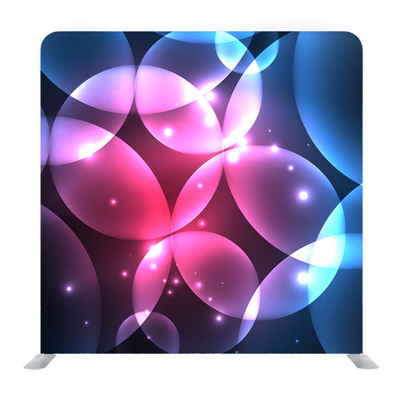 Blue And Pink Glowing Shiny Overlapping Circles Composition On Dark Background Media Wall - Backdropsource