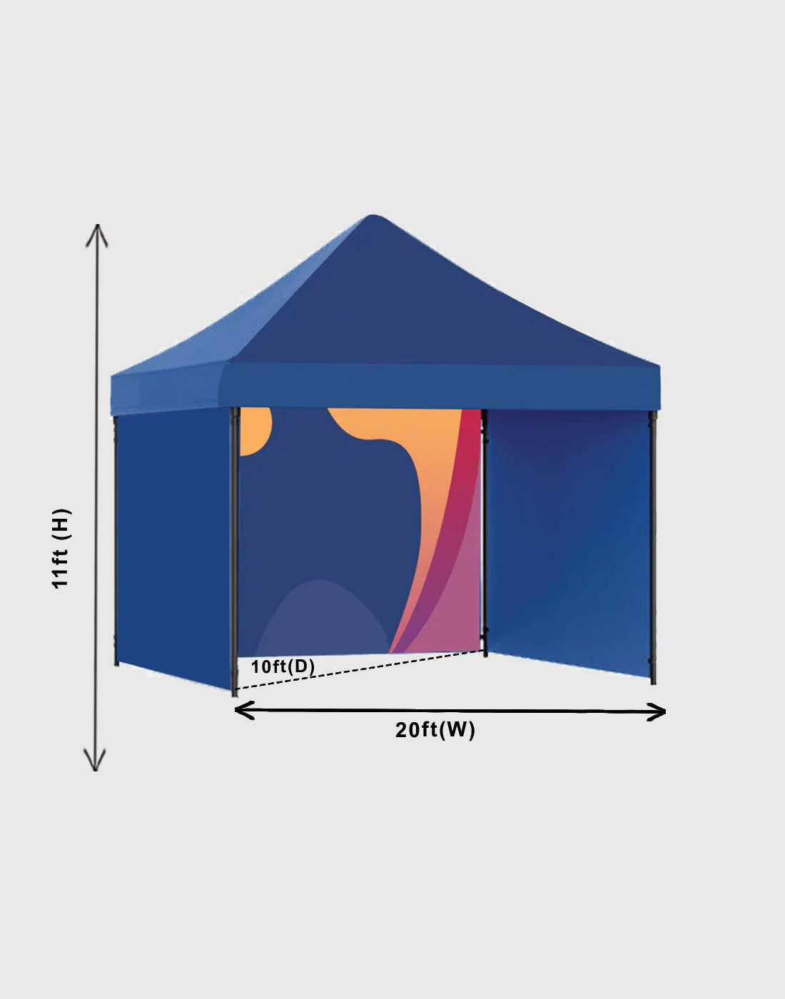 Heavy Duty Custom Canopy Tent (20ft x 10ft) - Backdropsource