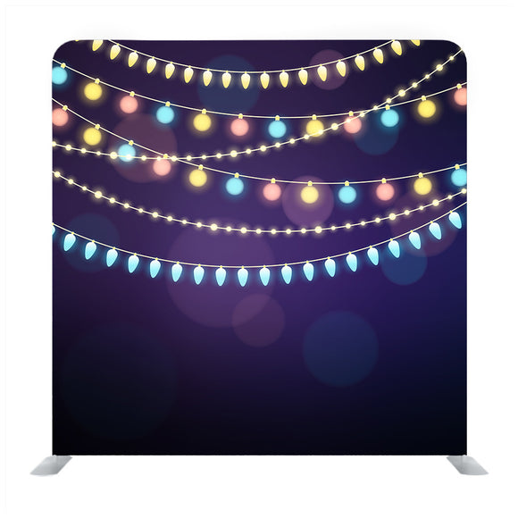 Christmas Glowing Lights Garlands Backdrop - Backdropsource