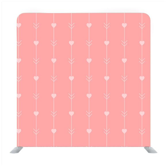 Pattern of hearts hand-drawn style polka dot red coral on a light pale coral Backdrop - Backdropsource