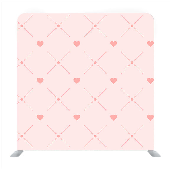 Pattern of Pink Hearts and Arrows on Paper with Watercolor Texture Media wall - Backdropsource