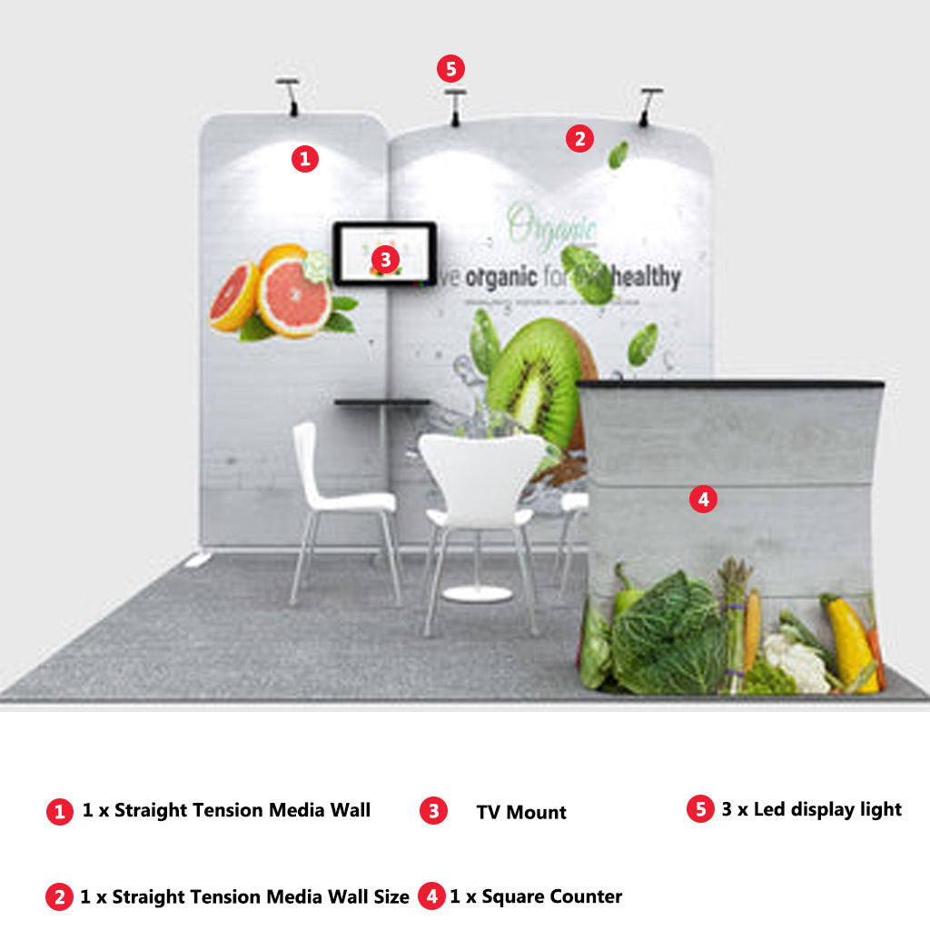 Kit espositivo modulare per stand larghi 3 m